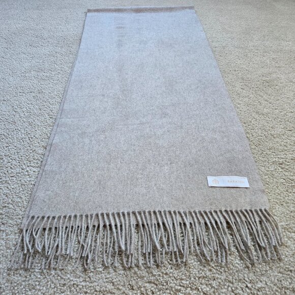 NWOT Babaton Cashmere Scarf Oatmeal Tan - Picture 10 of 11
